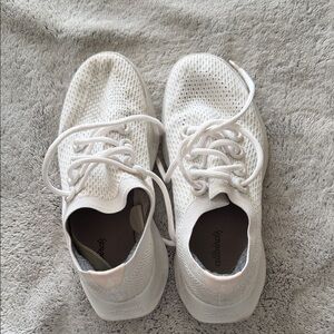 Allbirds Cream Knit Lace-Up Sneakers